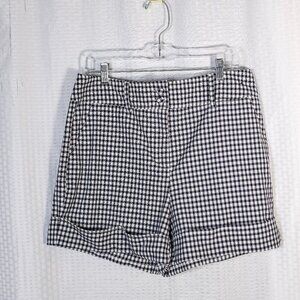 7th Avenue Design Studio Size 12 blue/white windowpane check cuffed shorts